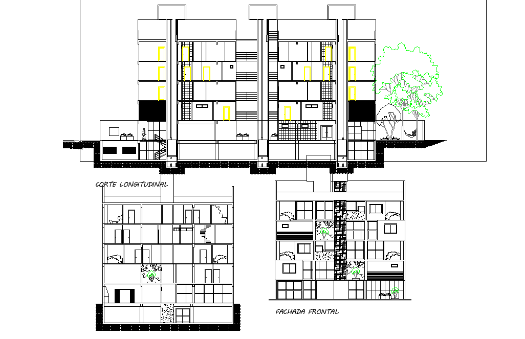 Elevation plan detail dwg file