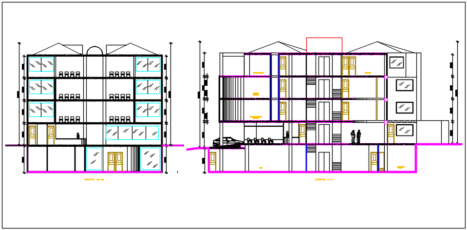 Elevation plan detail dwg file