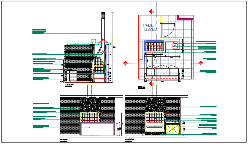 Elevation plan detail dwg file