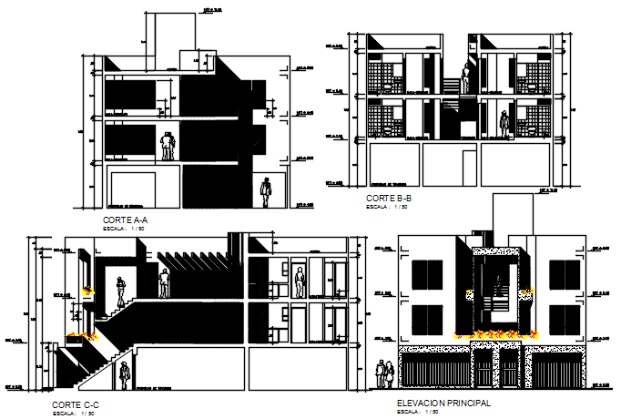 Elevation plan detail dwg file