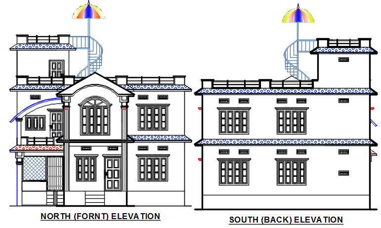 Elevation plan detail dwg file