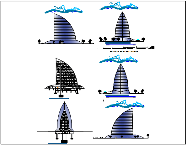 Elevation plan detail dwg file