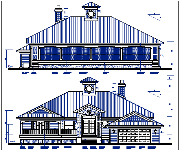 Elevation plan with dimension view detail dwg file