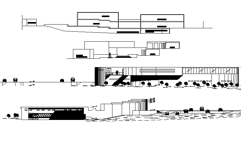 Elevation plant of artisanal process plan detail dwg file