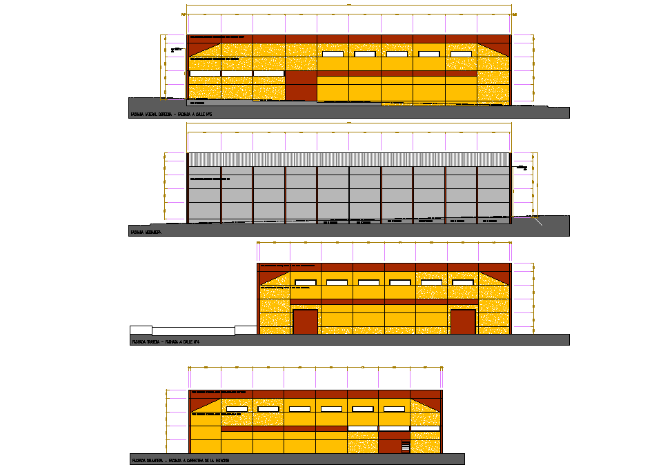 Elevation project industrial ship detail dwg file