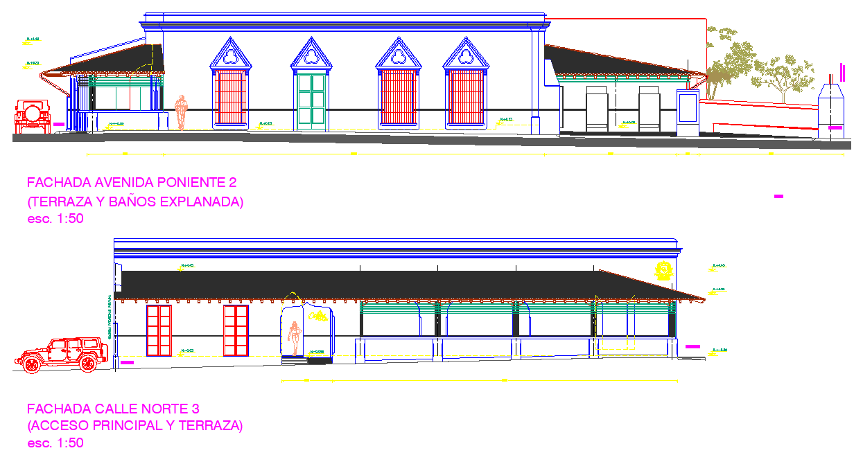 Elevation renovation of commercial premises plan layout file