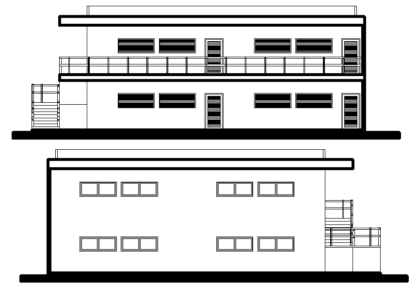 Elevation school detail dwg file