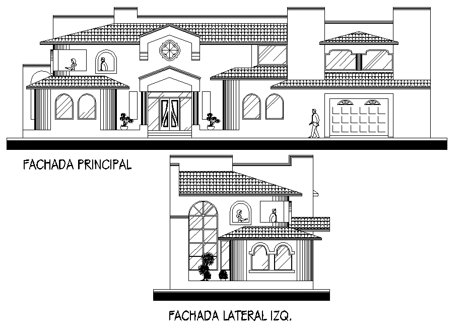 Elevation several facilities family layout file