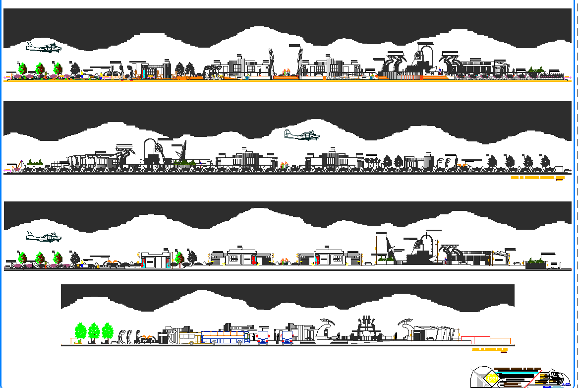 Elevation view detail of structure dwg file