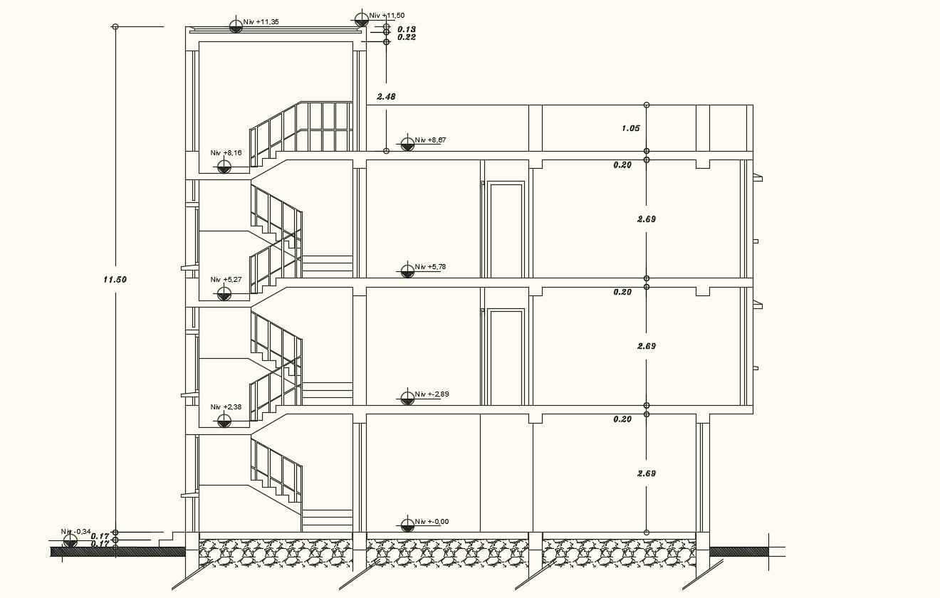 Building Section Drawing In Autocad File