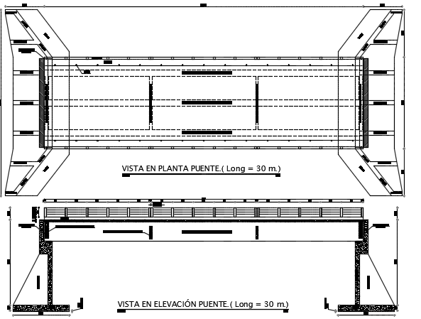 Elevation view of bridge detail dwg file