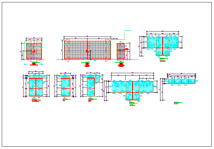 Elevation view of door and dimension view dwg file