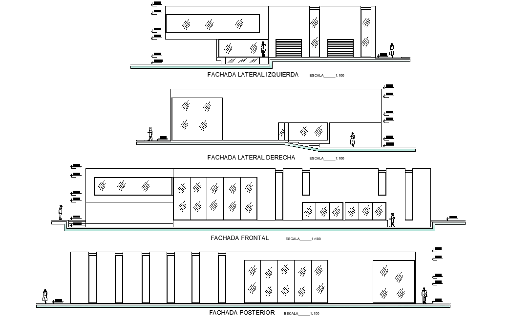 Elevation viilla or retirement home plan layout file