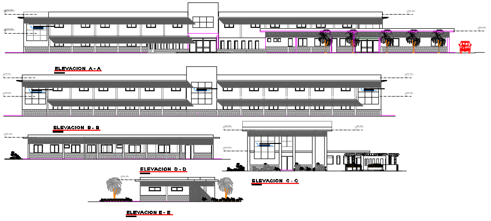 Elevation working detail dwg file