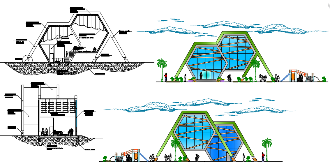 Elevation working detail dwg file