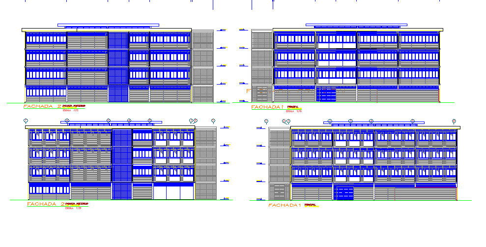 Elevation working detail dwg file