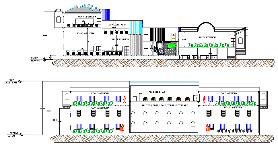 Elevation working detail dwg file