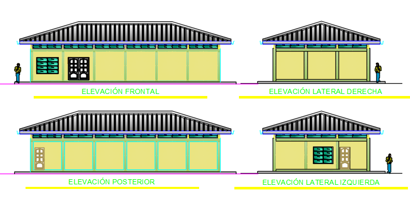 Elevation working plan detail dwg file