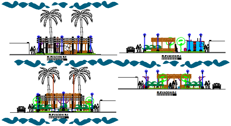 Elevation working plan detail dwg file