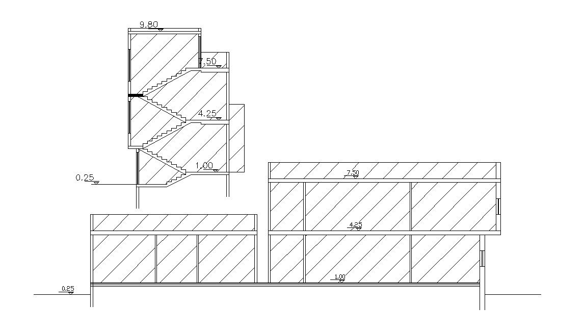 Elevation And Section Layout AutoCAD File 