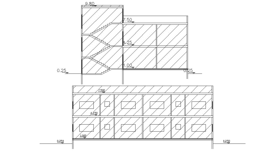 Elevation And Section Layout AutoCAD File 