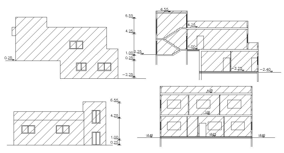 Elevation And Section Layout CAD File 