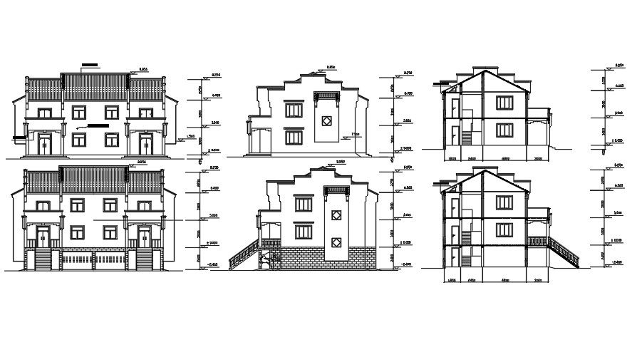 Elevation And Section Of House Layout AutoCAD File
