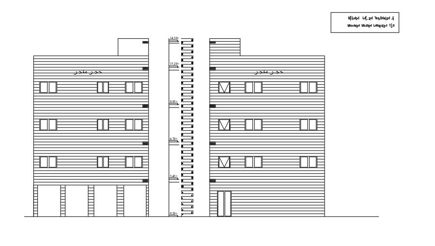 Elevation Of 10x10 Meter Apartment AutoCAD File