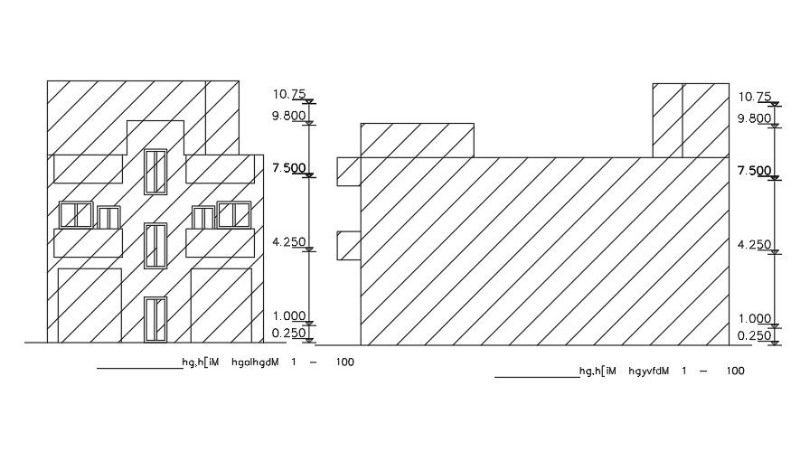 Elevation Of 10x18 Meter House AutoCAD File