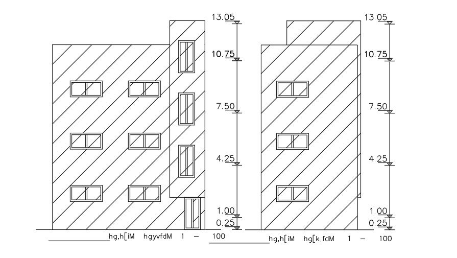 Elevation Of 10x6 Meter Apartment AutoCAD File
