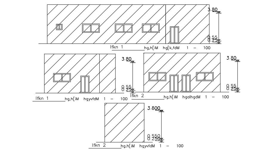 Elevation Of 16x8 Meter House AutoCAD File