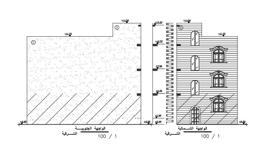 Elevation Of 8x15 Meter Apartment AutoCAD File