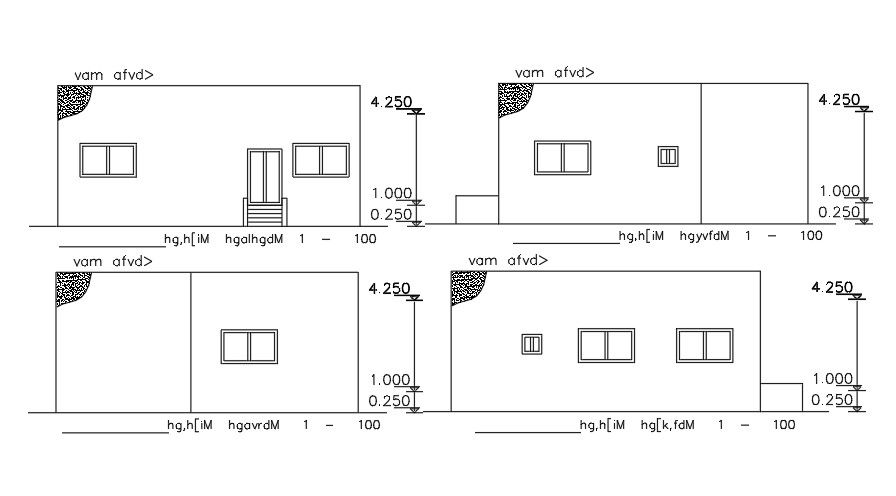 Elevation Of House Layout DWG File