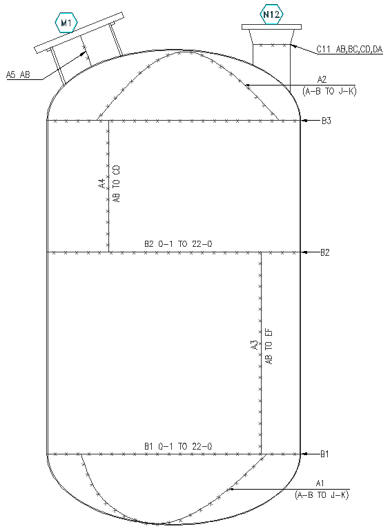 Elevation detail of Chemical Reactor DWG AutoCAD drawing