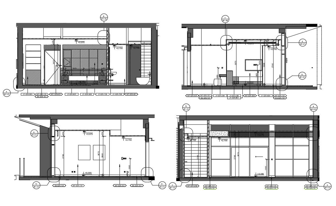 Elevation detail of residence project..Download the AutoCAD DWG file now.