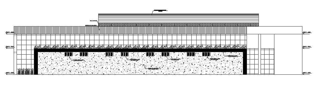 Elevation of Business park detail drawing. Download the AutoCAD drawing file.