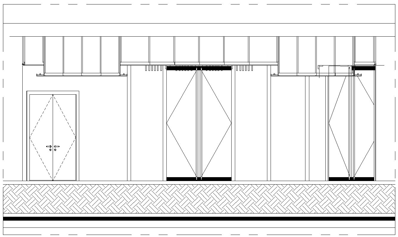 Elevation of Door and plinth Detail DWG AutoCAD file