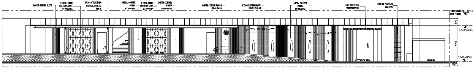 Hall Elevation with Wooden & Channel Detail DWG | Cadbull
