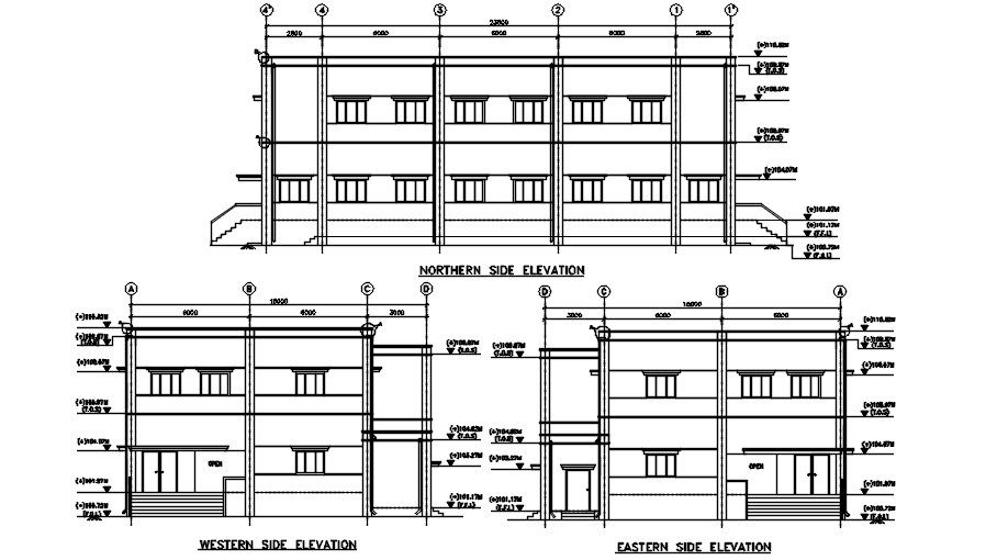 Elevation of control room of Laboratory Building Download the AutoCAD DWG file.