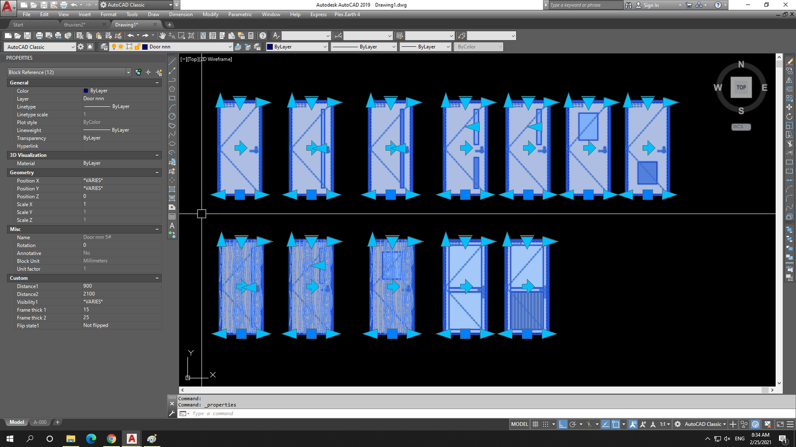 Elevation of door dynamic block