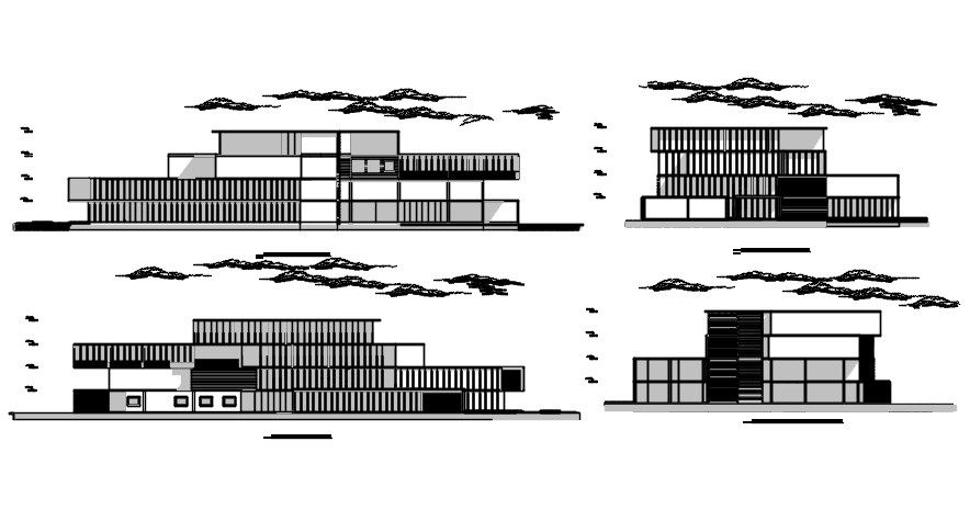 Elevation of the Maternal and child health centre plan is given in this Autocad drawing file.