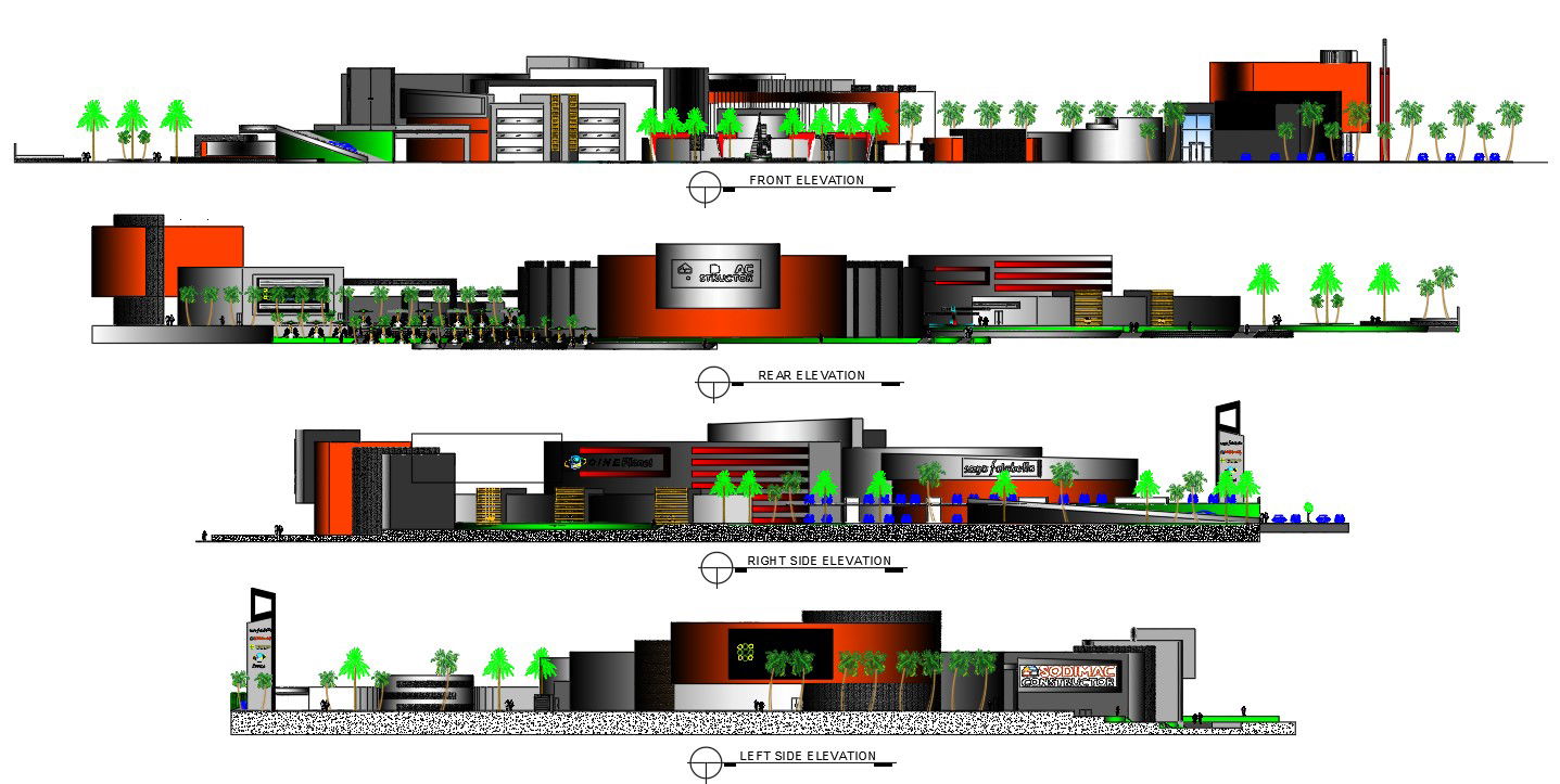 Office Building CAD Blocks Elevation SketchUp File