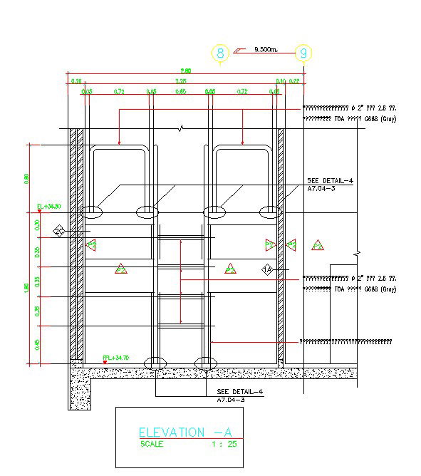 Elevation of the wall details is given in this AutoCAD DWG Drawing File. Download the AutoCAD file now.