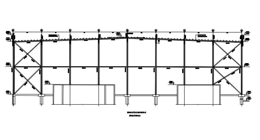 Elevation on-grid and purlin section details are given in this AutoCAD DWG drawing.Download the AutoCAD 2D DWG file.