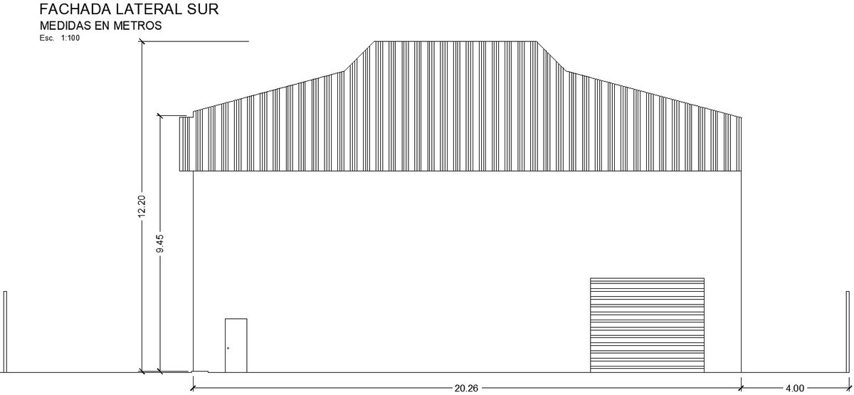 Elevation plan of southside warehouse