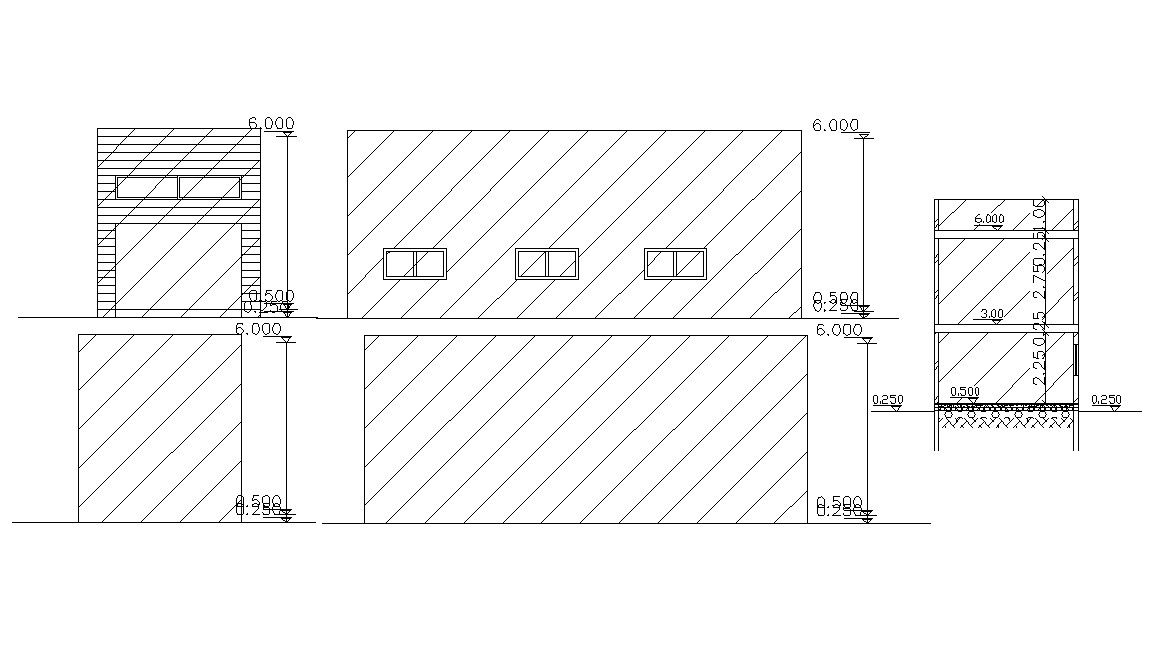 Elevations And Sections Of Factory Shade Drawing Autocad File