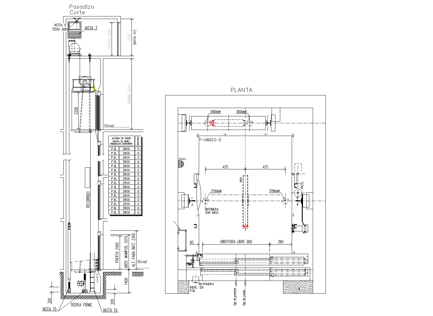 Elevator detail plan dwg file.