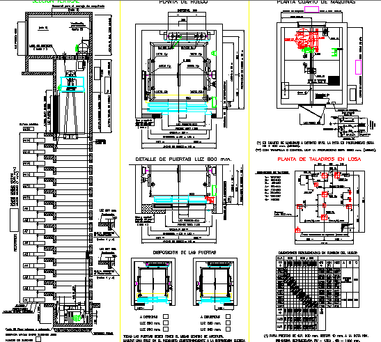 Elevator installation details of hospital dwg file
