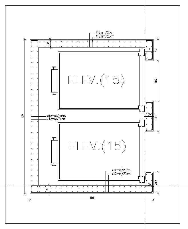 Elevator 16 plan in AutoCAD 2d dwg file.
