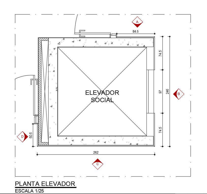 Elevator Shaft and Equipment Layout in AutoCAD File